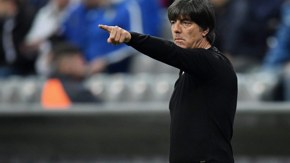 MUNICH, GERMANY - MARCH 29: Head coach Joachim Loew of Germany gestures during the International Friendly match between Germany and Italy at Allianz Arena on March 29, 2016 in Munich, Germany. (Photo by Matthias Hangst/Bongarts/Getty Images)