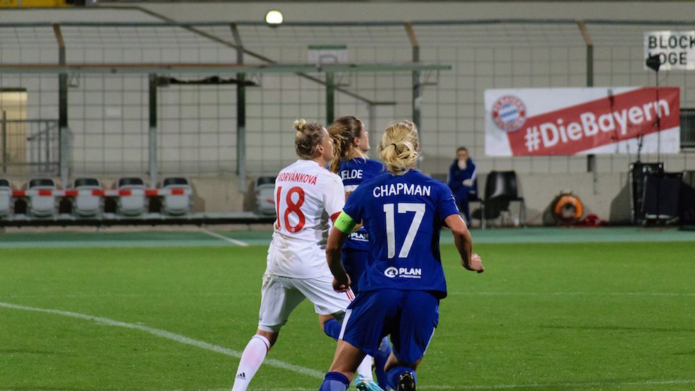 FC Bayern München Frauen vs. Chelsea Ladies, Women's Champions League, Dominika Škorvánková, Katie Chapman C: Sven Beyrich