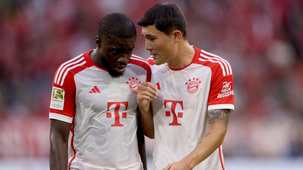 Dayot Upamecano und Minjae Kim (FC Bayern)