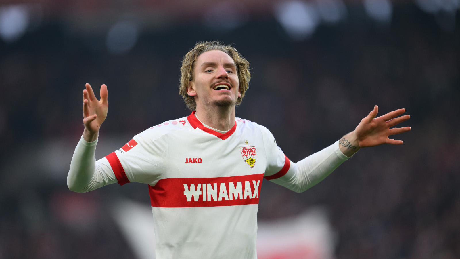 Nick Woltemade jubelt im Trikot des VfB Stuttgart. Bald auch in jenem des FC Bayern?