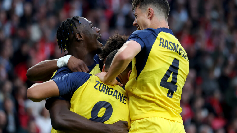 Royale Union Saint-Gilloise jubelt über ein Tor in der Champions League, wo sie als nächstes auf den FC Bayern treffen.