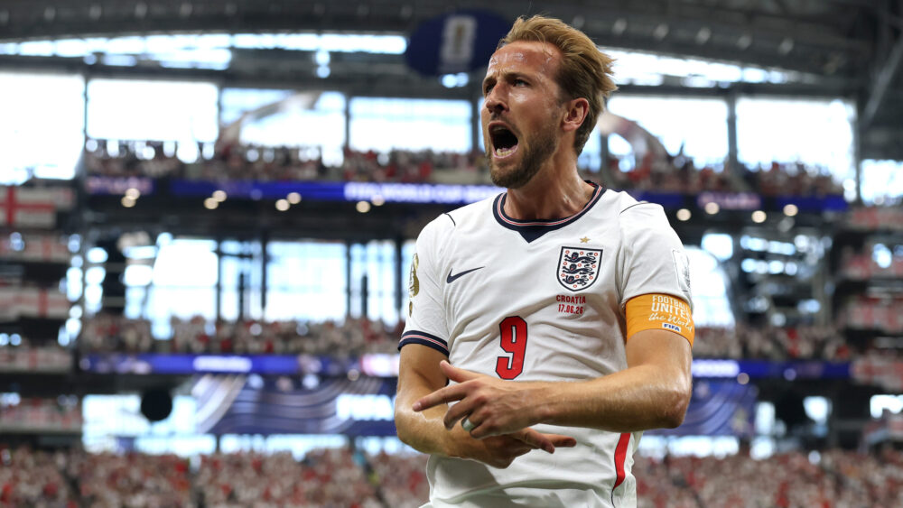 Harry Kane (FC Bayern) jubelt für England bei der WM 2026.