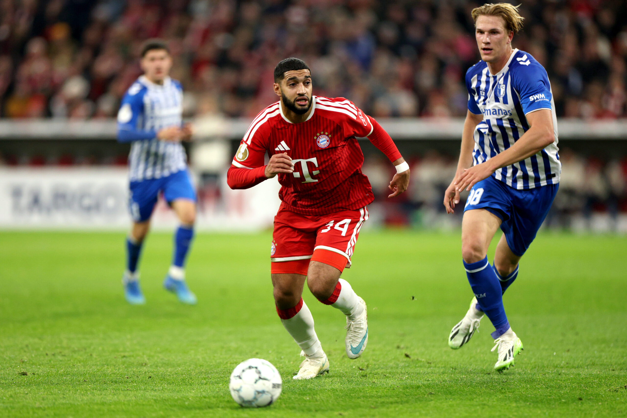 Ismael Saibari (FC Bayern) sammelte in der ersten Halbzeit gegen den 1. FC Magdeburg zwei Scorerpunkte.